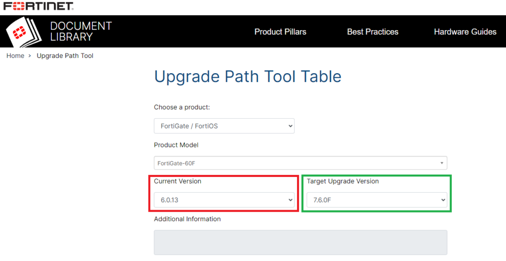 Upgrade Path Tool Screenshot