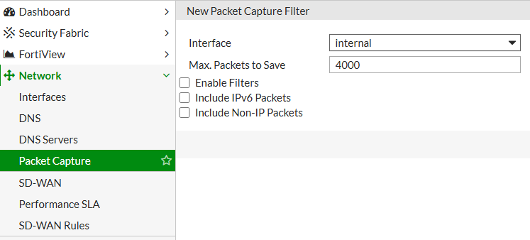 Network Packet Capture from GUI