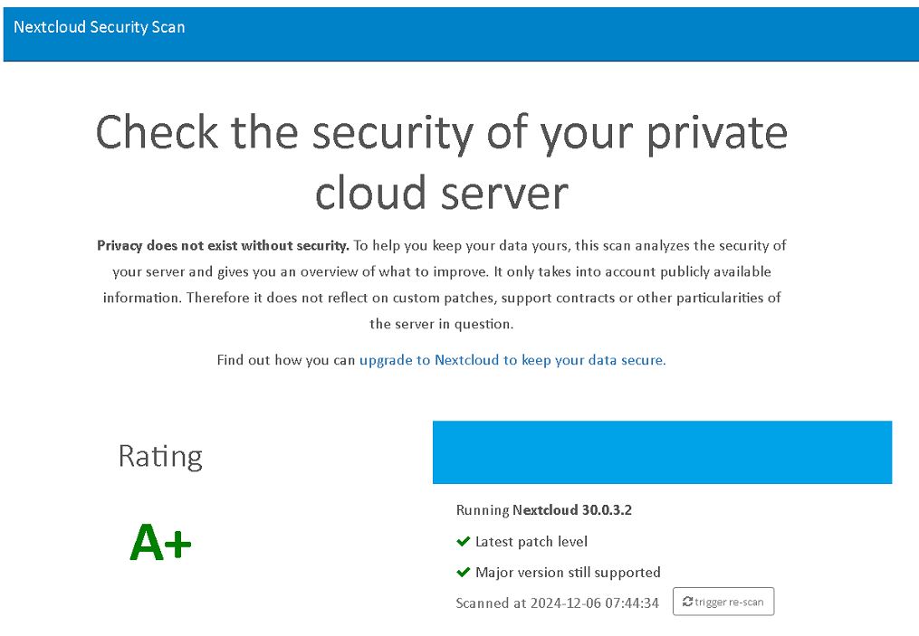NextCloud Security Scan Check