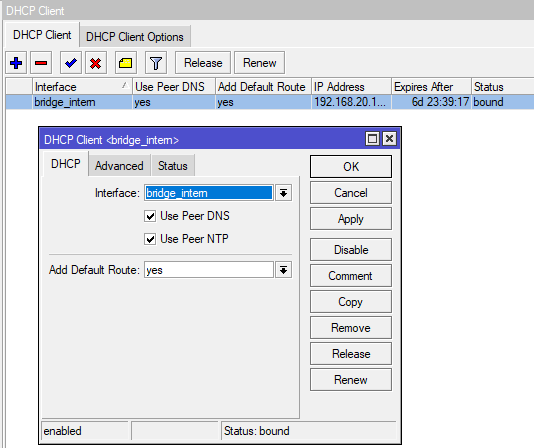 IP Address on Bridge Interface
