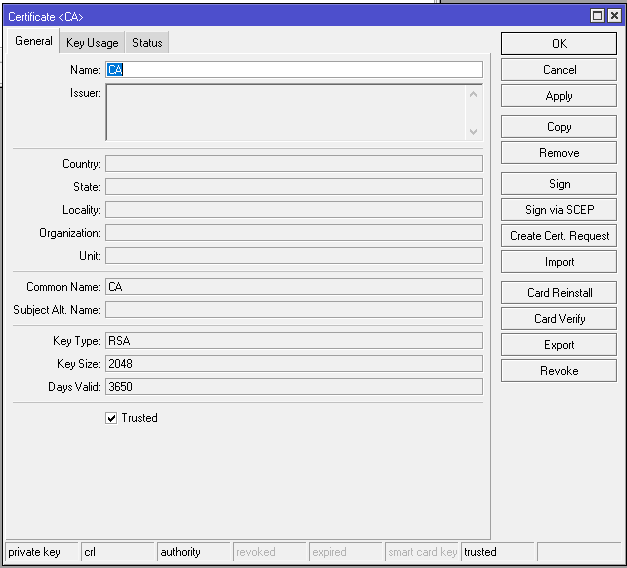 Generate CA Certificate