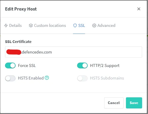 SSL Configuration with Nginx Proxy Manager