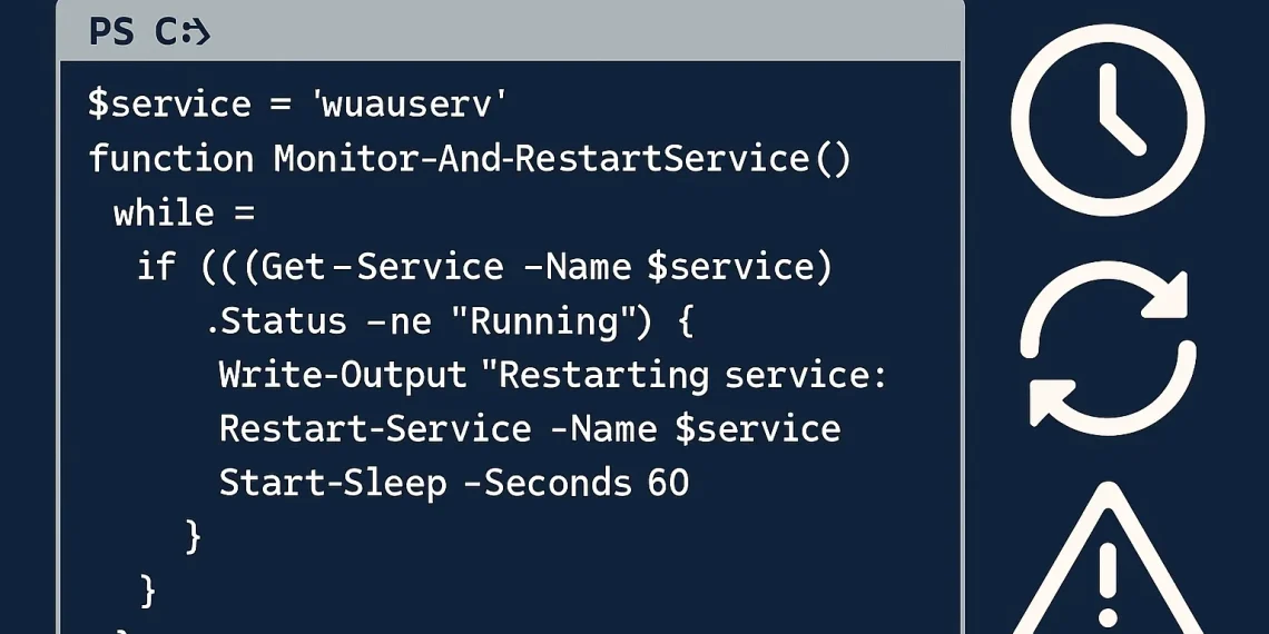 Automatic Windows Service Monitoring and Restart Script